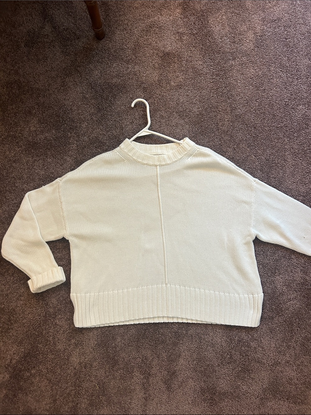 A New Day Cream Boxy Crewneck Sweater